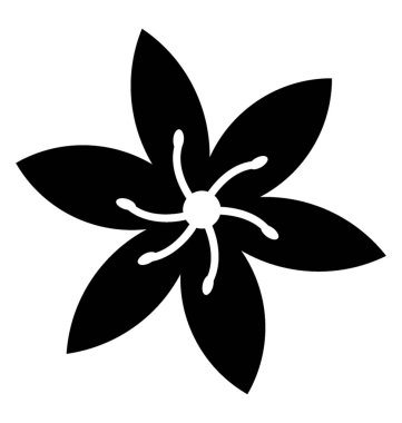 Kiraz çiçeği katı simgesi tasarım 