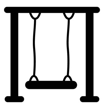 Park salıncak katı simgesi tasarım 