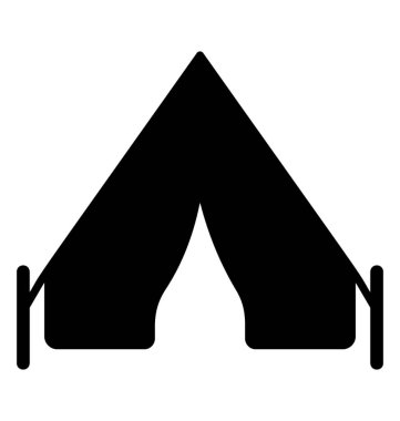 Kamp çadır katı simgesi tasarım 