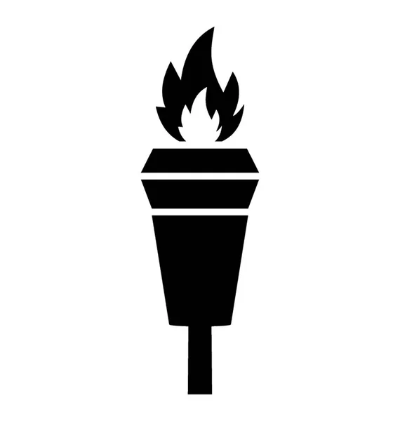 Vintage Torch Solid Icon Design — Stock Vector