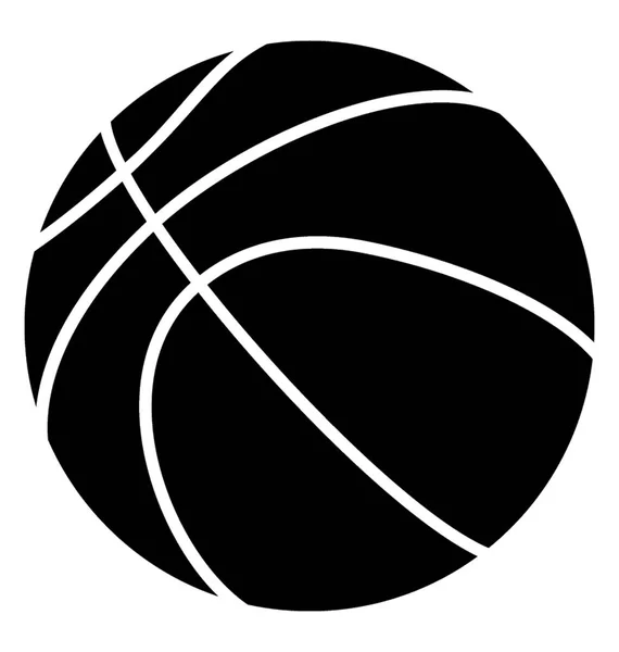 Balón Deportivo Diseño Icono Sólido Baloncesto — Vector de stock