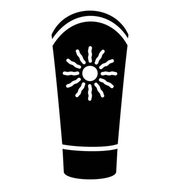 Güneş kremi, katı simgesi tasarım 