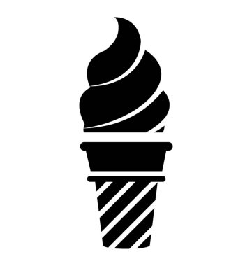 Çocuklar, dondurma koni katı simgesi favori snack 