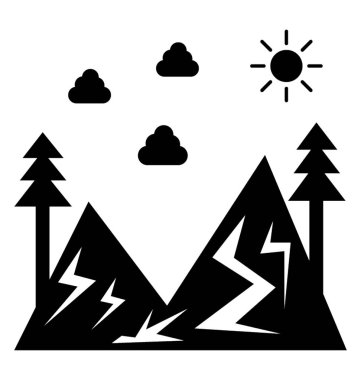 Doğal peyzaj katı simgesi tasarım 