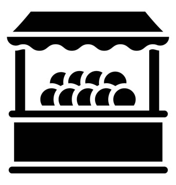 Meyve dükkanı katı simgesi tasarım 