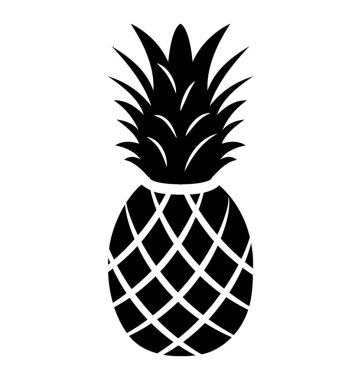 Sulu meyve ananas katı simgesi tasarım 