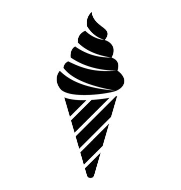 Dondurma koni katı simgesi tasarım 