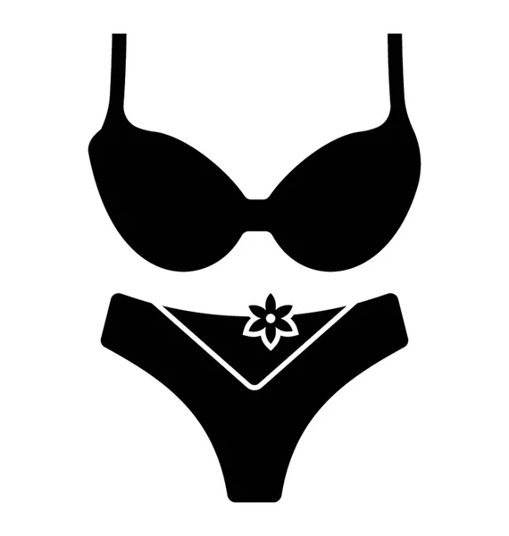 Bikini Design Icona Solida — Vettoriale Stock