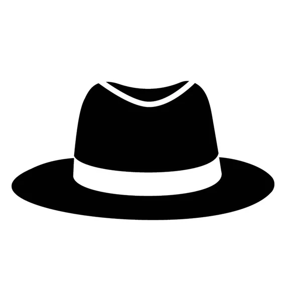 Sombrero Para Completar Traje Perfecto Icono Sólido — Archivo Imágenes Vectoriales