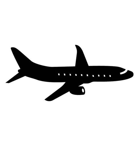 Aeroplane Solid Icon Design — Stock Vector