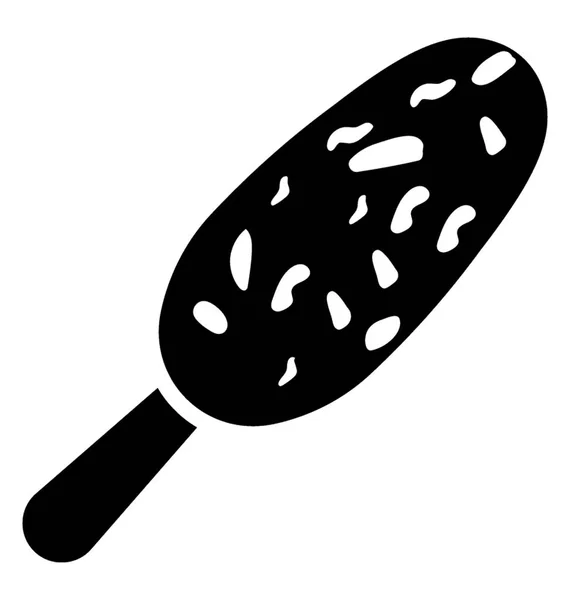 Popsicle Sólido Icono Diseño — Vector de stock