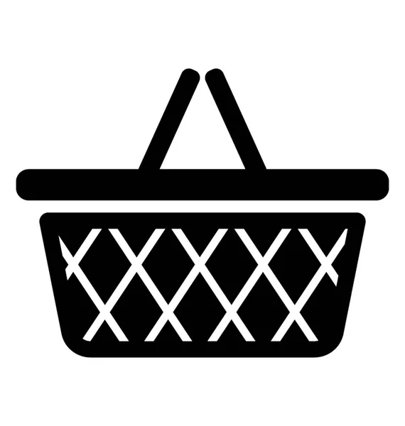 Grocery Bucket Solid Icon Design — Stock Vector