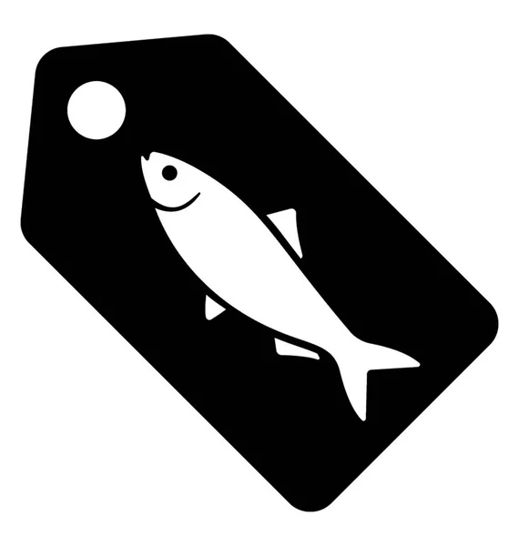 鱼的价格标签固体图标设计 — 图库矢量图片