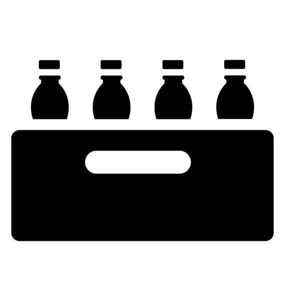 Desain Ikon Padat Kotak Botol - Stok Vektor