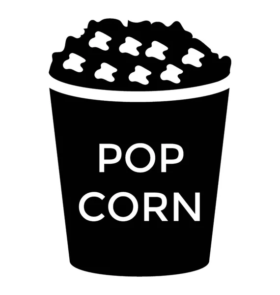 Seau Papier Avec Snacks Pop Corn Snacks Cannelle — Image vectorielle