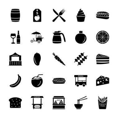  Bu satıcı veya satıcı katı simgeler accomodating yiyecek ve içecek öğeleri paketi. Bu nedenle Gıda Bloglama, gıda vlogging, fırın veya başka herhangi bir atama ile ilgili gibi konular projeleriniz varsa kesinlikle bu paketi kapmak ve bu creat kullanın