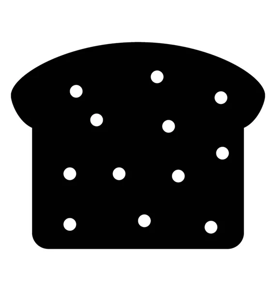 Brood Toast Witte Achtergrond Solide Pictogram — Stockvector