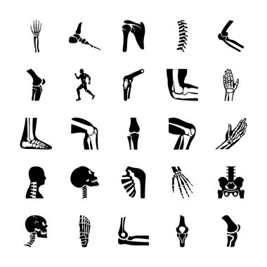 The set encompasses wide range of orthopedic and spine solid icons set which makes skeleton and bones related packs stand out. This rich collection of orthopedic and spine vectors makes an amazing pack in your reach. Hold this pack and utilize its e clipart