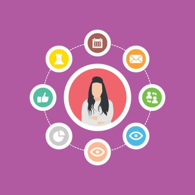 Sosyal ekip çalışması düz illüstrasyon, sosyal iletişim