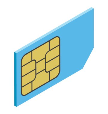 SIM kartı izometrik simgesi tasarım