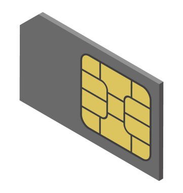 SIM kartı izometrik simgesi tasarım 