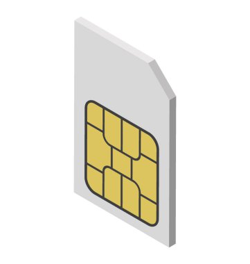 SIM kartı izometrik simgesi tasarım