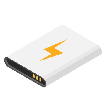 Güç pil izometrik simgesi tasarım