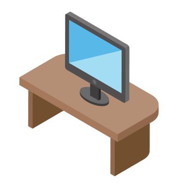 Bilgisayar tablo izometrik simgesi tasarım 