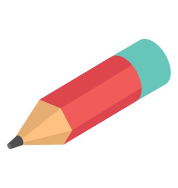 izometrik simgesi tasarım kalem, kurşun kalem çizimi