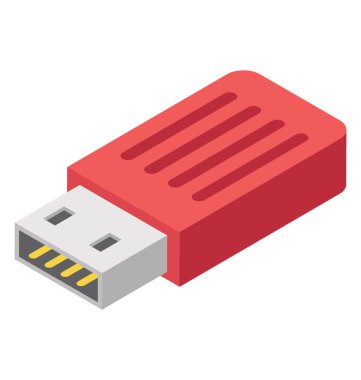 izometrik simgesi tasarım depolama aygıt USB