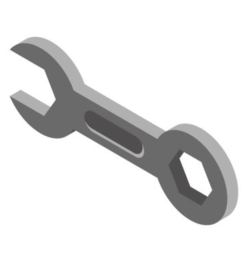 İngiliz anahtarı simgesi tasarım bakım izometrik simgesi