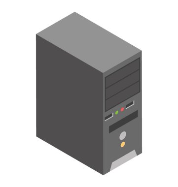 CPU izometrik simgesi tasarım