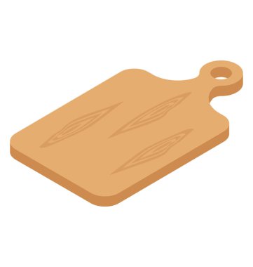 Kesme tahtası izometrik simgesi tasarım