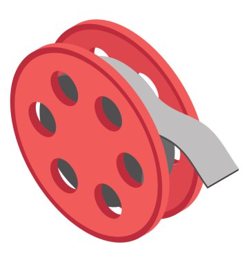 Bu bobin ifade eden iş parçacığında ile yuvarlak şekilli makaraları