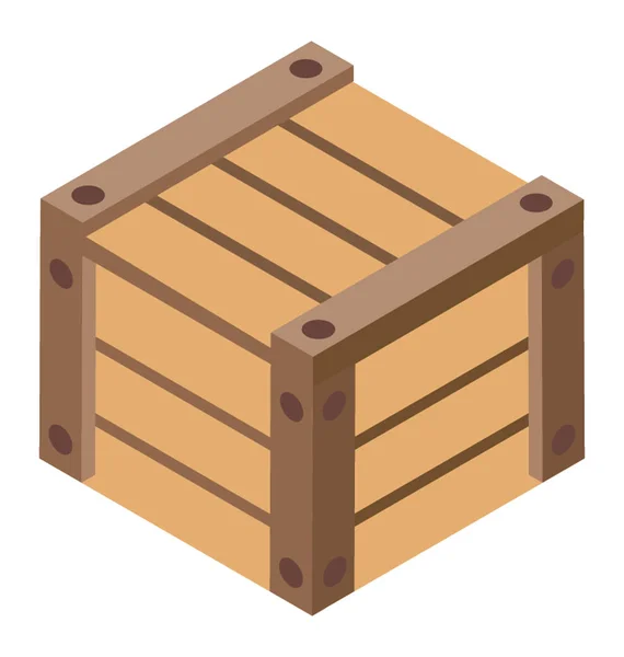 Crate Isometric Icon Design — Stock Vector