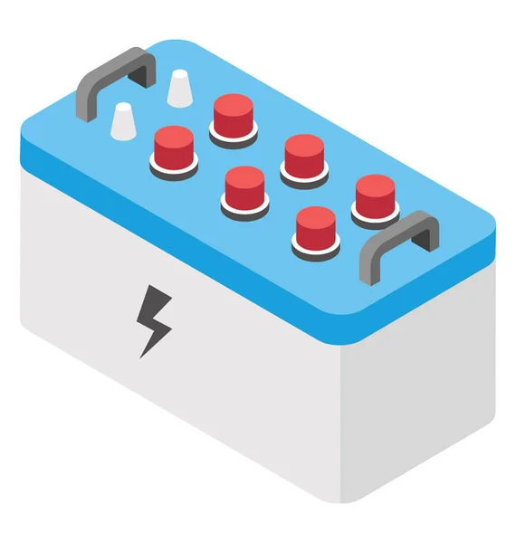 Power Battery Isometric Icon Design — Stock Vector