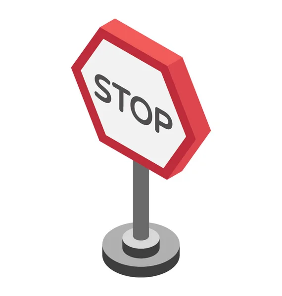 Stop Symbole Isométrique Icône Design — Image vectorielle