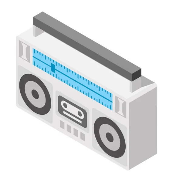 Cinta Música Retro Icono Isométrico Casete — Vector de stock