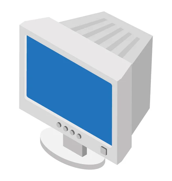 Monitor Isometrische Pictogram Ontwerp — Stockvector