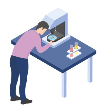 Mikroskobik araştırma renkli simge tasarım