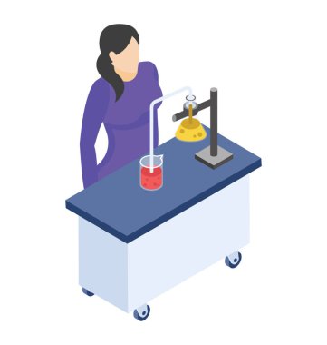 Bilimsel araştırma izometrik simgesi tasarım