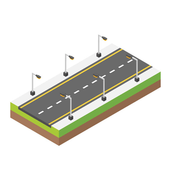 City road isometric icon