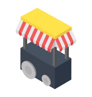 Kiosk izometrik simgesi