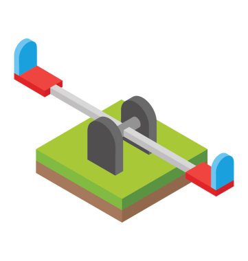 Çocuklar Swing, tahterevalli izometrik düz simgesi