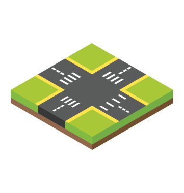 Yol düz izometrik simgesi kare