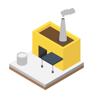Sanayi düz izometrik simgesi 