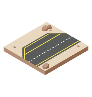 İzometrik simgesini bir inşaat yol altında