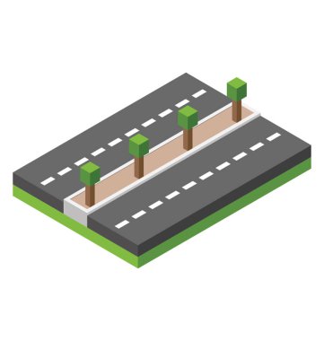 Şehir yollar izometrik simgesi 