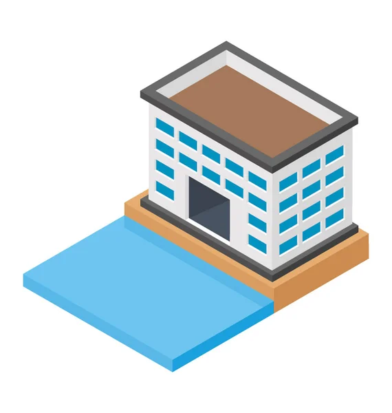 Icono Isométrico Diseño Edificio Comercial — Vector de stock