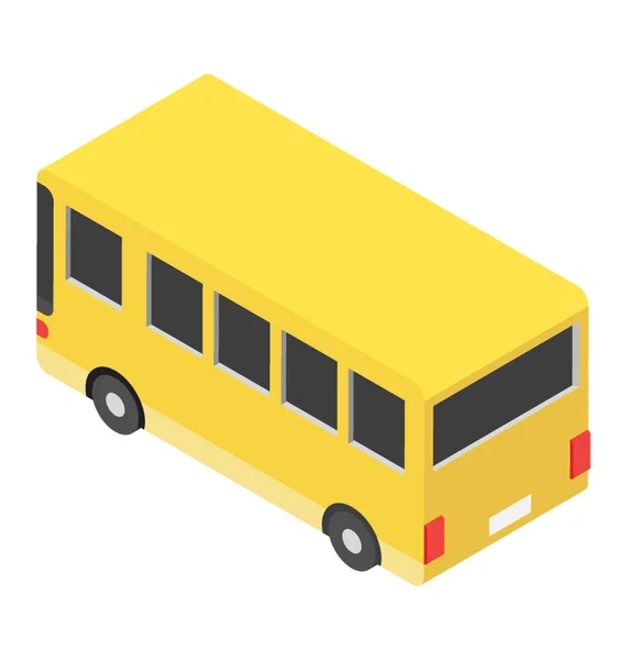 Icono Plano Isométrico Bus — Vector de stock